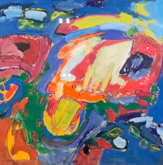 Acryl schilderij, Maya Wildevuur, Abstract, 1997
